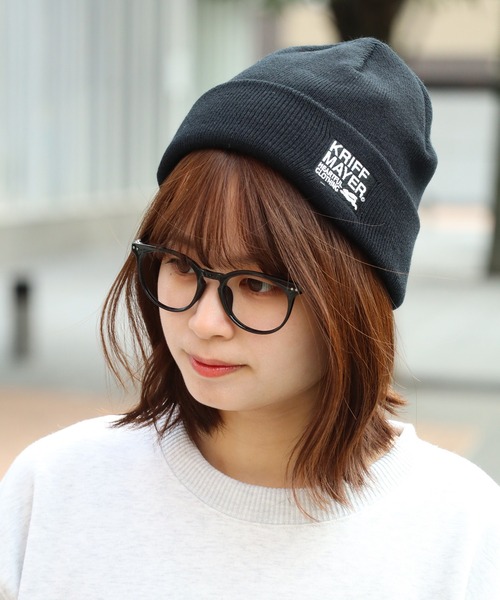 KRIFF MAYER(クリフメイヤー)の「【KRIFF MAYER/クリフメイヤー】ワンポイント刺繍ニットワッチ/ビーニー(ニットキャップ/ビーニー・メンズ・ライトブラウン/ブラック/カーキ/ベージュ/ダークブラウン・FREE)」の6枚目の写真