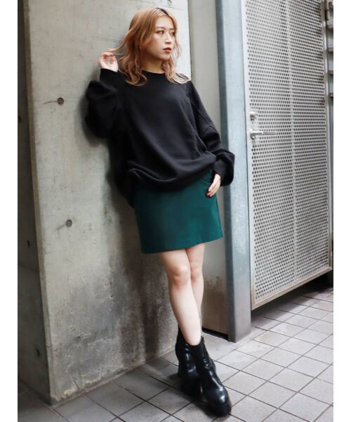 MURUA（ムルーア）の「ヨークステッチミニスカート（スカート・レディース・グリーン/ブラック・2/1）」の10枚目の写真