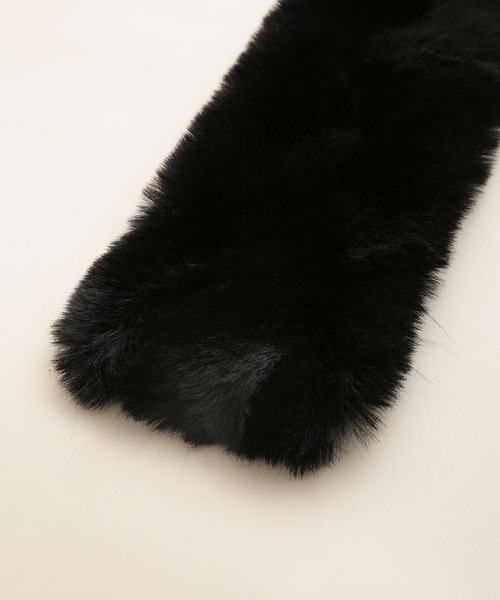 NANO universe（ナノユニバース）の「LB.04/ボリュームフェイクファーストール（ストール/ショール・レディース・ブラック/ライトベージュ・FREE）」の7枚目の写真