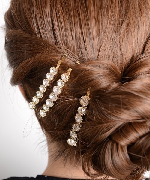 Mayree(メイリー)の「【float】キラキラ ビジュー ゴールド シルバー ヘアピン【3本セット】(ヘアピン・レディース・ゴールド/シルバー/ゴールド系/シルバー系・FREE)」の8枚目の写真