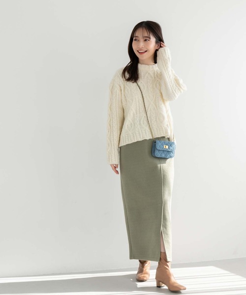 fifth（フィフス）の「【スタイリストレコメンド】サイドスリットブークレスカート（スカート・レディース・ライトグリーン/ベージュ/ブラック・S/M）」の14枚目の写真