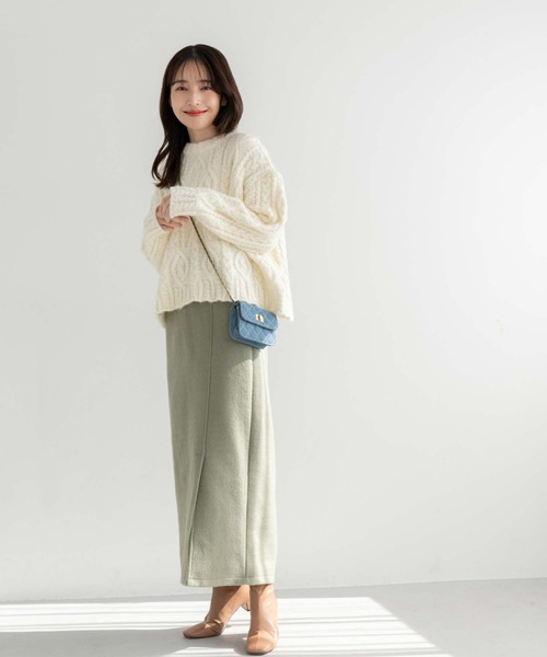 fifth（フィフス）の「【スタイリストレコメンド】サイドスリットブークレスカート（スカート・レディース・ライトグリーン/ベージュ/ブラック・S/M）」の16枚目の写真