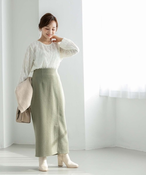 fifth（フィフス）の「【スタイリストレコメンド】サイドスリットブークレスカート（スカート・レディース・ライトグリーン/ベージュ/ブラック・S/M）」の7枚目の写真