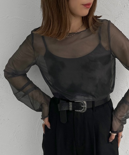 apres jour mignon（アプレジュールミニョン）の「柄シアートップス【ZOZOTOWN限定アイテム】（シャツ/ブラウス・レディース・ブラック系その他/ブラウン系その他/ベージュ系その他・フリー/X-LARGE）」の19枚目の写真