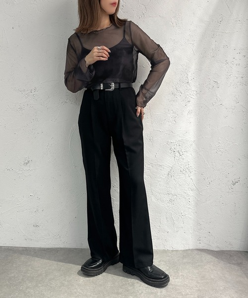 apres jour mignon（アプレジュールミニョン）の「柄シアートップス【ZOZOTOWN限定アイテム】（シャツ/ブラウス・レディース・ブラック系その他/ブラウン系その他/ベージュ系その他・フリー/X-LARGE）」の17枚目の写真
