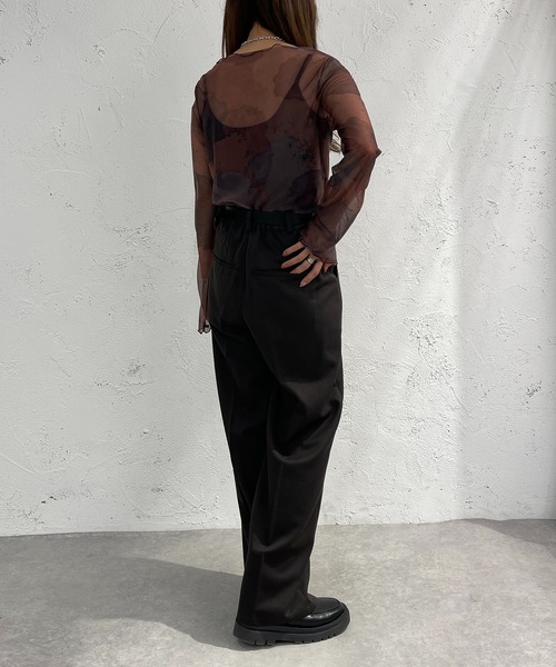 apres jour mignon（アプレジュールミニョン）の「柄シアートップス【ZOZOTOWN限定アイテム】（シャツ/ブラウス・レディース・ブラック系その他/ブラウン系その他/ベージュ系その他・フリー/X-LARGE）」の16枚目の写真