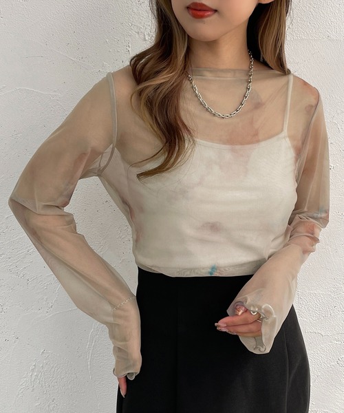 apres jour mignon（アプレジュールミニョン）の「柄シアートップス【ZOZOTOWN限定アイテム】（シャツ/ブラウス・レディース・ブラック系その他/ブラウン系その他/ベージュ系その他・フリー/X-LARGE）」の10枚目の写真
