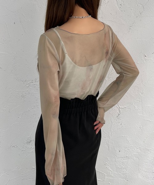 apres jour mignon（アプレジュールミニョン）の「柄シアートップス【ZOZOTOWN限定アイテム】（シャツ/ブラウス・レディース・ブラック系その他/ブラウン系その他/ベージュ系その他・フリー/X-LARGE）」の7枚目の写真
