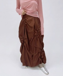 【Create Clair / クリエイト クレイル】Shiny taffeta baloon skirt