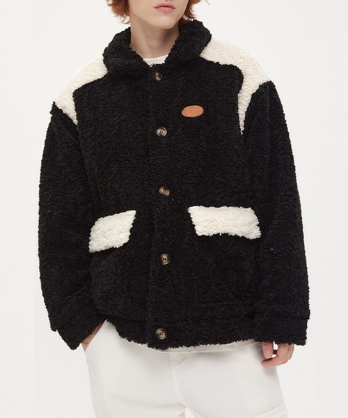 aimoha(アイモハ)の「バイカラーボアブルゾン(ブルゾン・メンズ・ホワイト/ブラック・X-LARGE/LARGE/MEDIUM)」の1枚目の写真