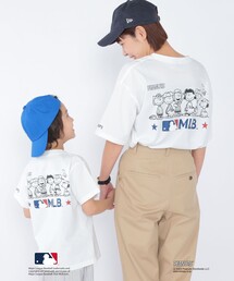 *SHIPS: スヌーピー × メジャーリーグベースボール プリント Tシャツ 23SS