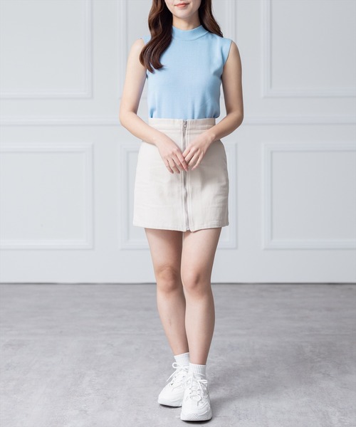 clear(クリア)の「フロントジップデニムミニスカート(スカート・レディース・ブラック/サンドベージュ/ブルー・M/S)」の12枚目の写真