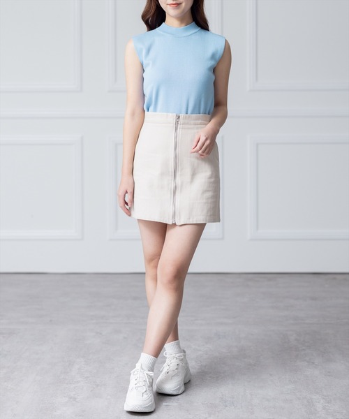 clear(クリア)の「フロントジップデニムミニスカート(スカート・レディース・ブラック/サンドベージュ/ブルー・M/S)」の13枚目の写真