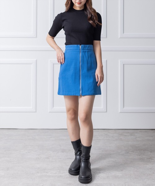 clear(クリア)の「フロントジップデニムミニスカート(スカート・レディース・ブラック/サンドベージュ/ブルー・M/S)」の16枚目の写真