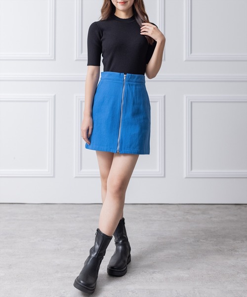 clear(クリア)の「フロントジップデニムミニスカート(スカート・レディース・ブラック/サンドベージュ/ブルー・M/S)」の17枚目の写真