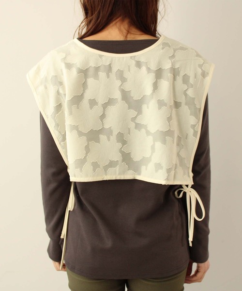toucher du brise（トゥシェドブリーズ）の「シアー花柄ジャガード ビスチェ（ベスト・レディース・クリーム/ブラック/オフホワイト・M）」の8枚目の写真