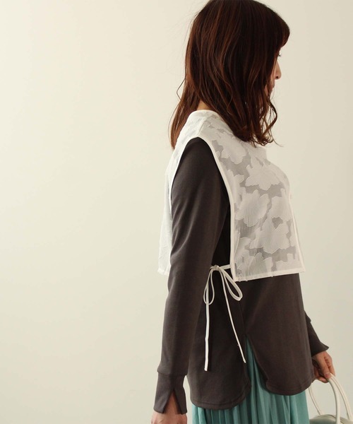 toucher du brise（トゥシェドブリーズ）の「シアー花柄ジャガード ビスチェ（ベスト・レディース・クリーム/ブラック/オフホワイト・M）」の20枚目の写真