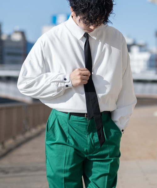 JOHN'S CLOSET（ジョンズクローゼット）の「【i】ポリストレッチネクタイ付きLSシャツ（シャツ/ブラウス・メンズ・ホワイト/チャコールグレー/ブラック・LARGE/MEDIUM/X-LARGE）」の6枚目の写真