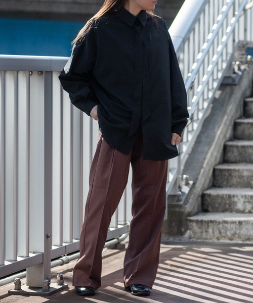 JOHN'S CLOSET（ジョンズクローゼット）の「【i】ポリストレッチネクタイ付きLSシャツ（シャツ/ブラウス・メンズ・ホワイト/チャコールグレー/ブラック・LARGE/MEDIUM/X-LARGE）」の9枚目の写真