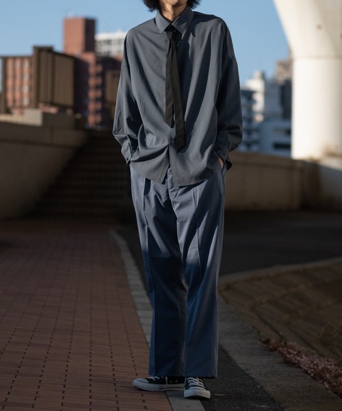 JOHN'S CLOSET（ジョンズクローゼット）の「【i】ポリストレッチネクタイ付きLSシャツ（シャツ/ブラウス・メンズ・ホワイト/チャコールグレー/ブラック・LARGE/MEDIUM/X-LARGE）」の10枚目の写真