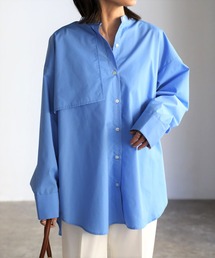 EASEBLUE | アシメフラップオーバーシャツブラウス(シャツ/ブラウス)