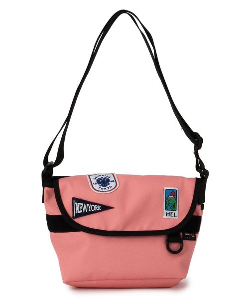 green label relaxing（グリーンレーベルリラクシング）の「green label relaxing別注MEI メッセンジャー/ワッペン◆（ショルダーバッグ・キッズ・グレー/ピンク/ターコイズブルー・フリー）」の3枚目の写真