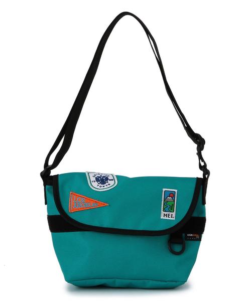 green label relaxing（グリーンレーベルリラクシング）の「green label relaxing別注MEI メッセンジャー/ワッペン◆（ショルダーバッグ・キッズ・グレー/ピンク/ターコイズブルー・フリー）」の2枚目の写真