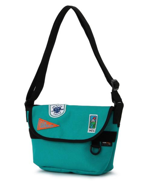 green label relaxing（グリーンレーベルリラクシング）の「green label relaxing別注MEI メッセンジャー/ワッペン◆（ショルダーバッグ・キッズ・グレー/ピンク/ターコイズブルー・フリー）」の4枚目の写真