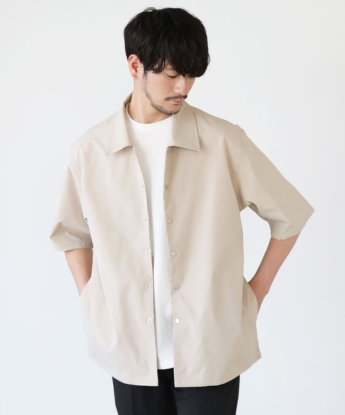 LIL VENDARS(リルヴェンダース)の「ハーフスリーブコーチシャツジャケット(シャツ/ブラウス・メンズ・ライトグレー/ネイビー/ベージュ/チャコール/ブルー/カーキ・M/L/XL)」の1枚目の写真