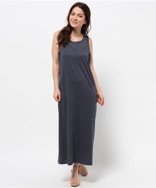 OUTLET（アウトレット）の「【CIAOPANIC TYPY】TCRマキシワンピース（ワンピース・レディース・ネイビー/グレー・MEDIUM/SMALL）」の2枚目の写真