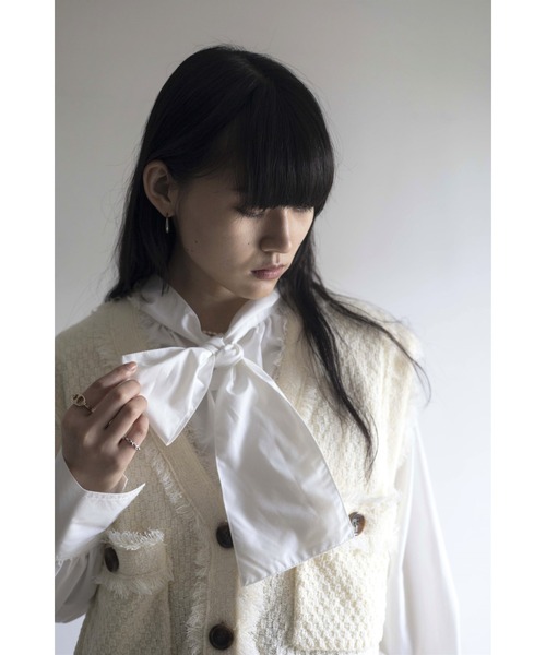 Yucca（ユッカ）の「ボウタイブラウス（シャツ/ブラウス・レディース・ブルー/ホワイト・FREE）」の7枚目の写真