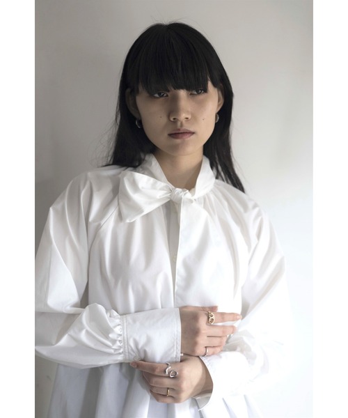 Yucca（ユッカ）の「ボウタイブラウス（シャツ/ブラウス・レディース・ブルー/ホワイト・FREE）」の16枚目の写真