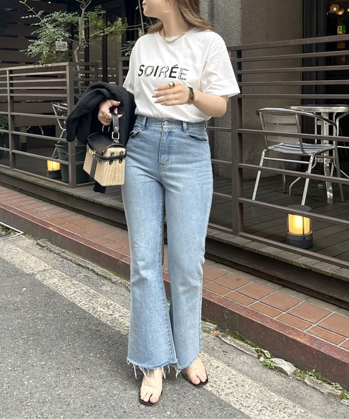 prose verse（プロズヴェール）の「パール付きフロッキーロゴTシャツ（Tシャツ/カットソー・レディース・オフホワイト/チャコール・MEDIUM）」の20枚目の写真