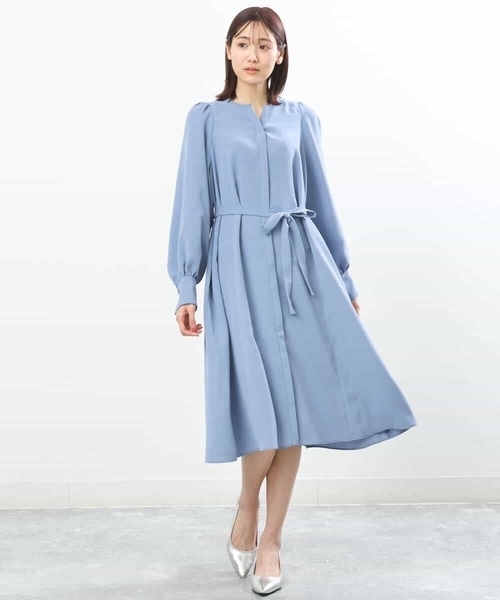 MK MICHEL KLEIN(エムケーミッシェルクラン)の「羽織りとしても!Aラインシルエットシャツワンピース/洗える(シャツワンピース・レディース・ネイビー/ライトブルー・38)」の19枚目の写真