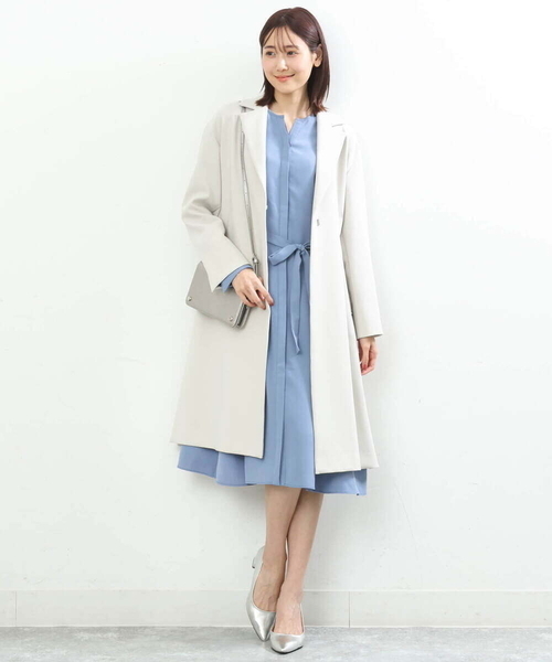 MK MICHEL KLEIN(エムケーミッシェルクラン)の「羽織りとしても!Aラインシルエットシャツワンピース/洗える(シャツワンピース・レディース・ネイビー/ライトブルー・38)」の11枚目の写真