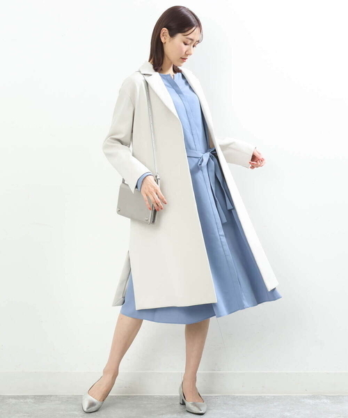 MK MICHEL KLEIN(エムケーミッシェルクラン)の「羽織りとしても!Aラインシルエットシャツワンピース/洗える(シャツワンピース・レディース・ネイビー/ライトブルー・38)」の22枚目の写真