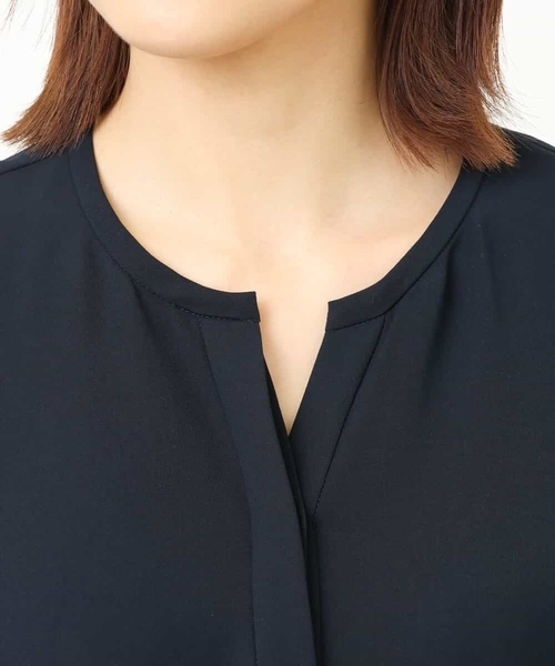 MK MICHEL KLEIN(エムケーミッシェルクラン)の「羽織りとしても!Aラインシルエットシャツワンピース/洗える(シャツワンピース・レディース・ネイビー/ライトブルー・38)」の5枚目の写真