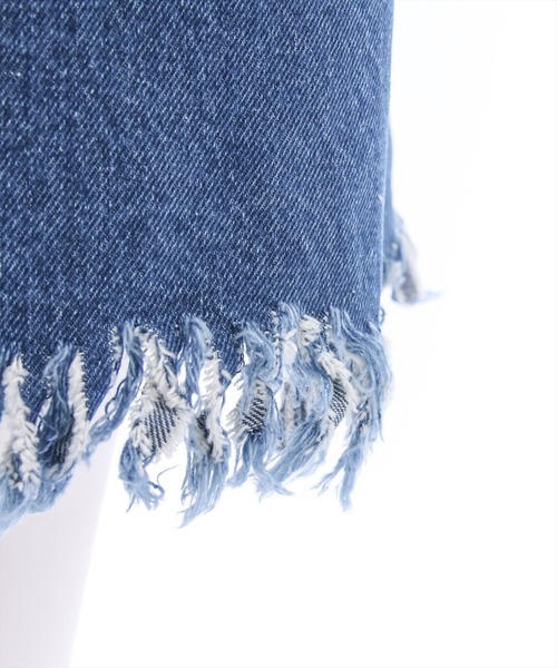 clear（クリア）の「リメイク風フリンジデニムロングスカート（デニムスカート・レディース・ブルー/ライトブルー・M/S）」の8枚目の写真