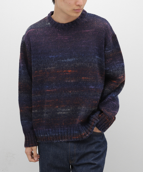 URU(ウル)の「【URU / ウル】CREW NECK KNIT(ニット/セーター・メンズ・ネイビー・FREE)」の1枚目の写真