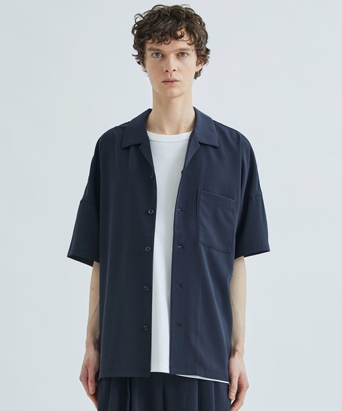ATTACHMENT(アタッチメント)の「STUDIOUS別注 DROP SHOULDER OPEN COLLAR S/S SH(シャツ/ブラウス・メンズ・ブラック/ネイビー/キナリ・1/2)」の10枚目の写真
