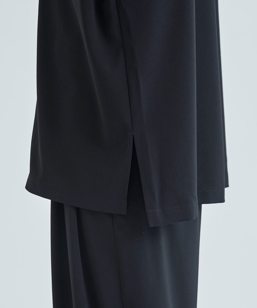 ATTACHMENT(アタッチメント)の「STUDIOUS別注 DROP SHOULDER OPEN COLLAR S/S SH(シャツ/ブラウス・メンズ・ブラック/ネイビー/キナリ・1/2)」の6枚目の写真