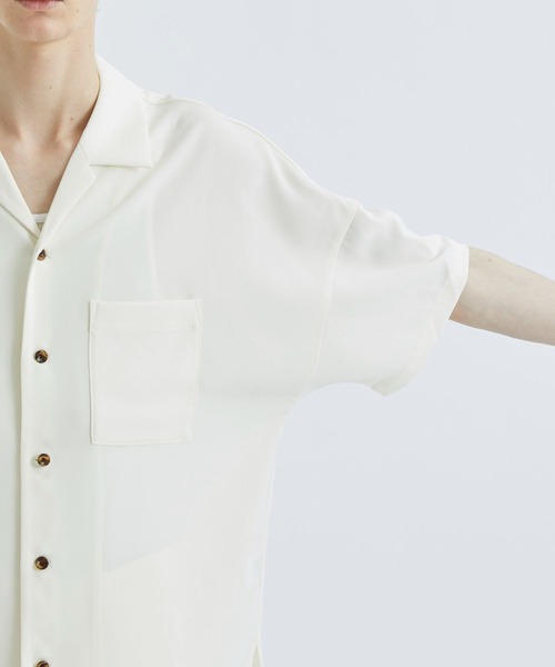 ATTACHMENT(アタッチメント)の「STUDIOUS別注 DROP SHOULDER OPEN COLLAR S/S SH(シャツ/ブラウス・メンズ・ブラック/ネイビー/キナリ・1/2)」の16枚目の写真