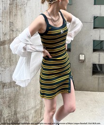 BACK TO THE FIELD | 【MLB】ワンポイントロゴ刺繍スリットキャミワンピース(ワンピース)