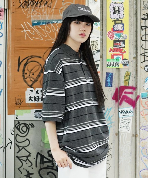 Cal Top（キャルトップ）の「Cal Top / キャルトップ STRIPE POLO SHIRTS ボーダー ポロシャツ（ポロシャツ・メンズ・グレー系その他/ブラウン系その他/ブラック系その他/レッド系その他/ブルー系その他/グリーン系その他/ブラック系その他2/ブラック系その他3/ブラック系その他4/グレー系その他2/グレー系その他3/グレー系その他4/ブラウン系その他2/レッド系その他2/ブルー系その他2・LARGE/X-LARGE/XX-LARGE/MEDIUM）」の8枚目の写真