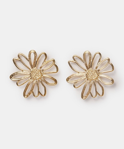 FOREVER 21（フォーエバー トゥエンティーワン）の「メタルフラワーピアス（ピアス（両耳用）・レディース・シルバー/ゴールド・FREE）」の2枚目の写真