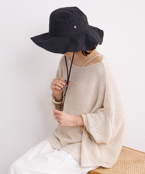 Omekashi（オメカシ）の「ワイドブリムハット（ハット・レディース・ブラック/オフホワイト・FREE）」の2枚目の写真