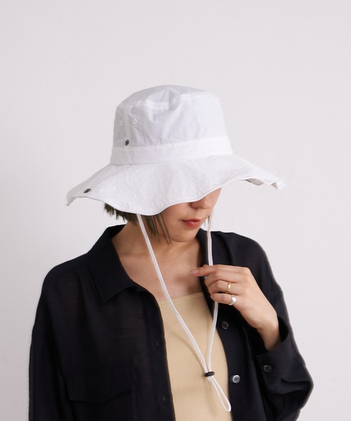 Omekashi（オメカシ）の「ワイドブリムハット（ハット・レディース・ブラック/オフホワイト・FREE）」の8枚目の写真