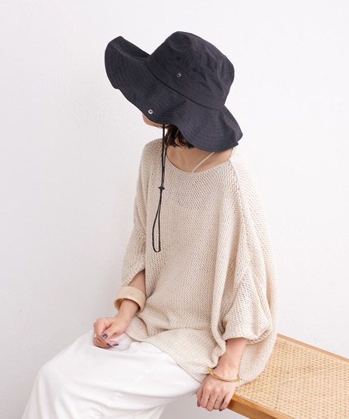 Omekashi（オメカシ）の「ワイドブリムハット（ハット・レディース・ブラック/オフホワイト・FREE）」の16枚目の写真