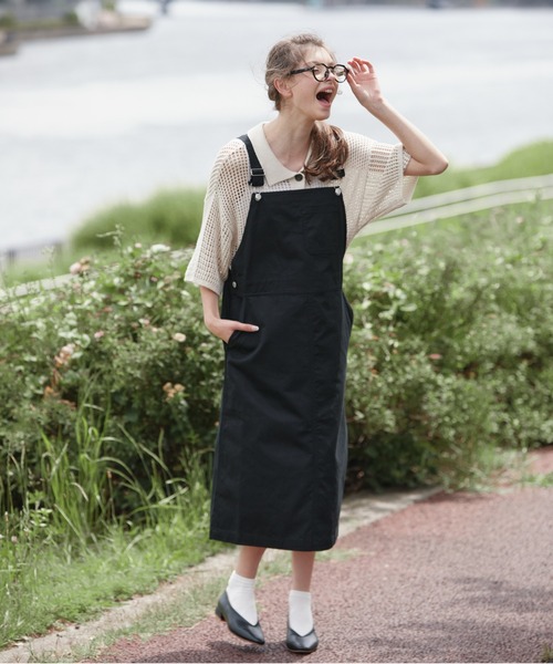 EDIT Gris（エディットグリ）の「【ユニセックス】ルーズメッシュ半袖シャツカーディガン（カーディガン/ボレロ・レディース・ブラック/アイボリー・FREE）」の6枚目の写真