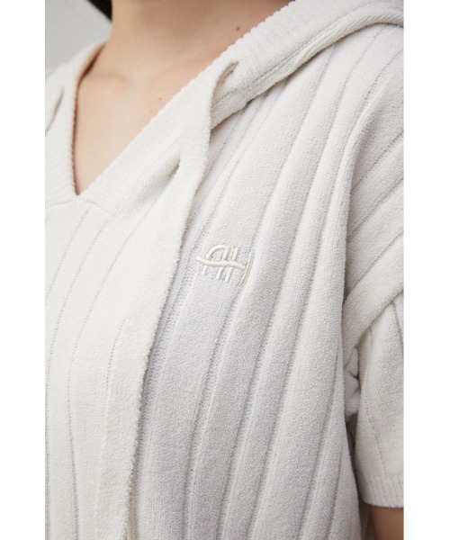 AZUL HOME（アズールホーム）の「【AZUL HOME】WHIP NIGHT KNIT S/S TOPS/ホイップナイトニットショートスリーブトップス（ニット/セーター・レディース・ホワイト/ブルー・FREE）」の8枚目の写真